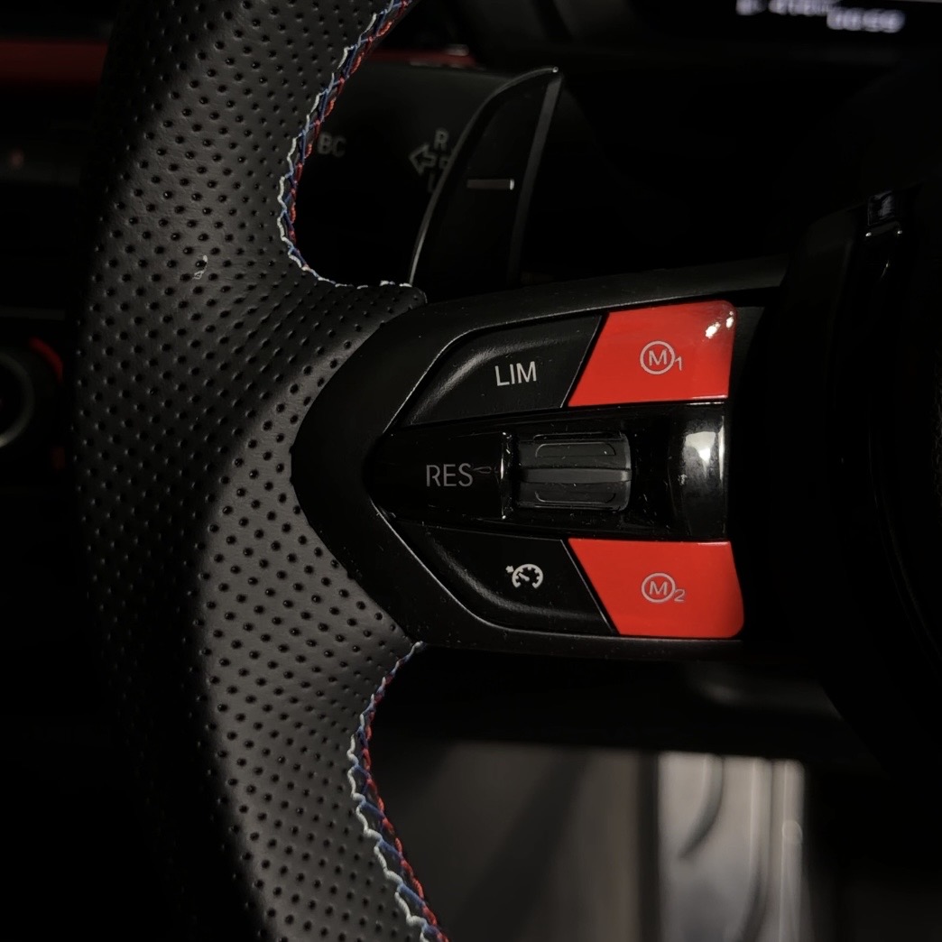 BMW M3 Flat Bottom Steering [Customized Red] — view 3