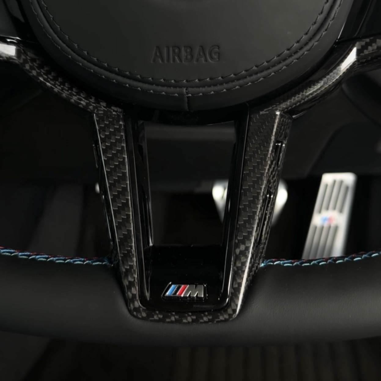 BMW CS Style Alcantara Steering [Blue Edition] — view 4